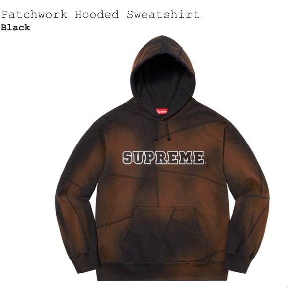 supreme patchwork hoodie navy
